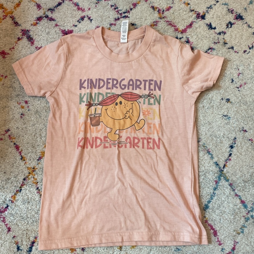 Peach colored Kindergarten shirt
